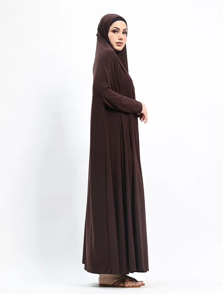 Brown Jersey Jilbab